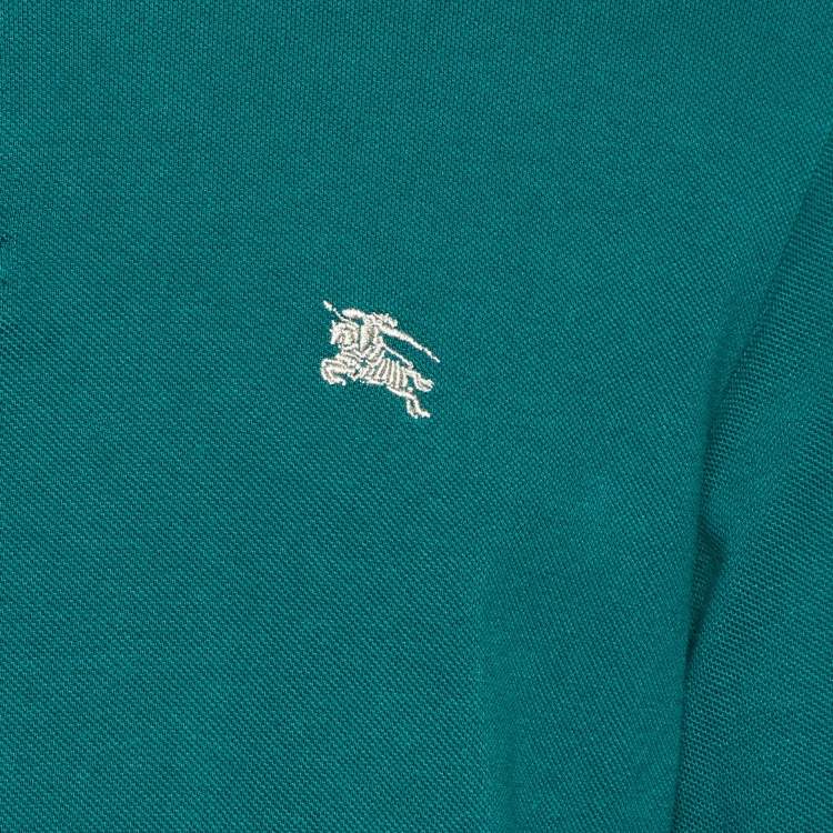 Pre Owned Burberry Brit Green Cotton Long Sleeve Polo T-Shirt L