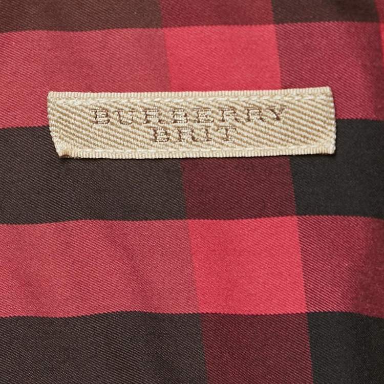Pre Owned Burberry Brit Pink/Multicolor Tartan Check Cotton Button Front Shirt L
