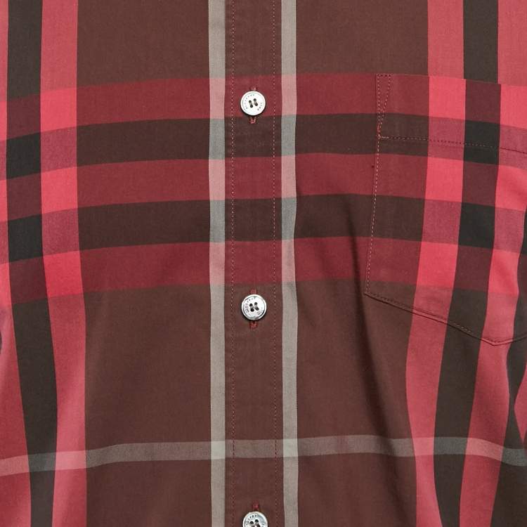 Pre Owned Burberry Brit Pink/Multicolor Tartan Check Cotton Button Front Shirt L