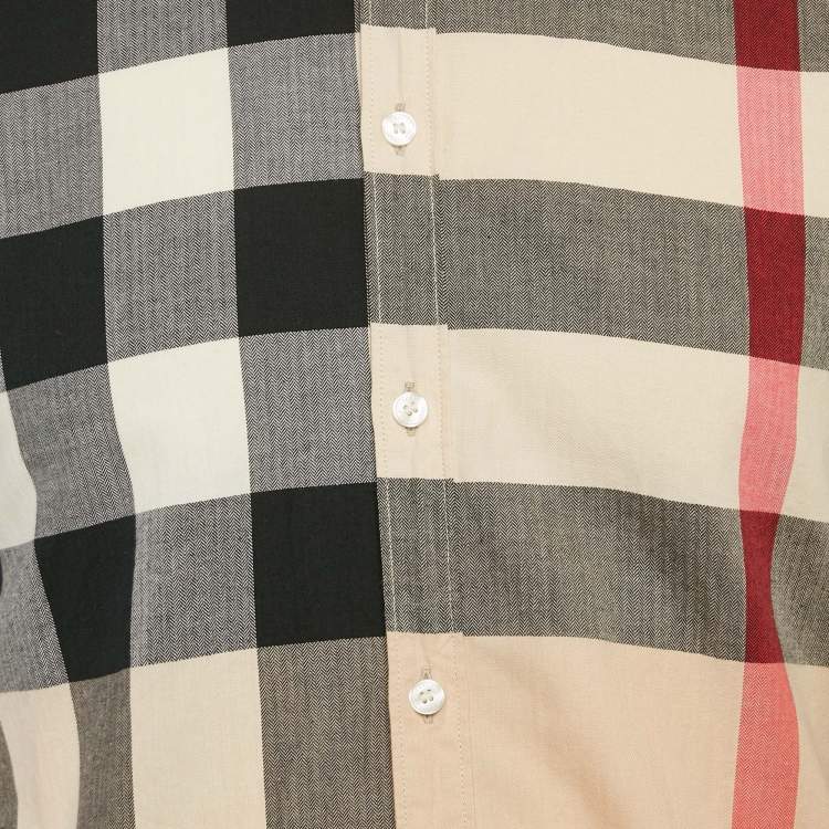 Pre Owned Burberry Brit Beige Tartan Check Cotton Button Front Shirt S