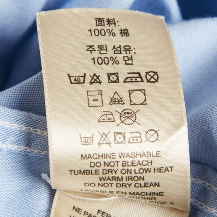 Pre Owned Burberry Brit Blue Cotton Button Front Shirt XL