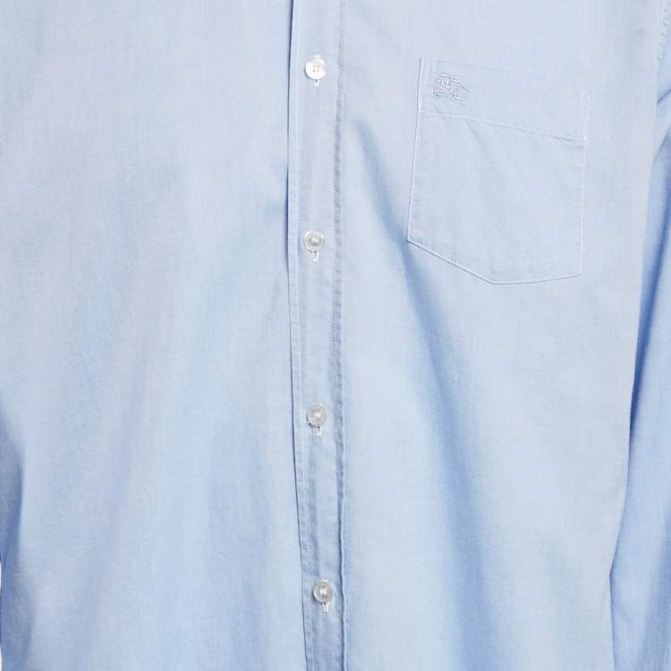 Pre Owned Burberry Brit Blue Cotton Button Front Shirt XL