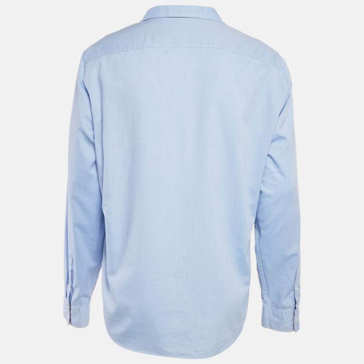 Pre Owned Burberry Brit Blue Cotton Button Front Shirt XL
