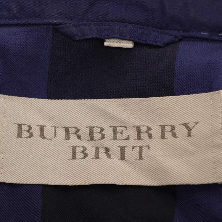 Pre Owned Burberry Brit Navy Blue Jacket L