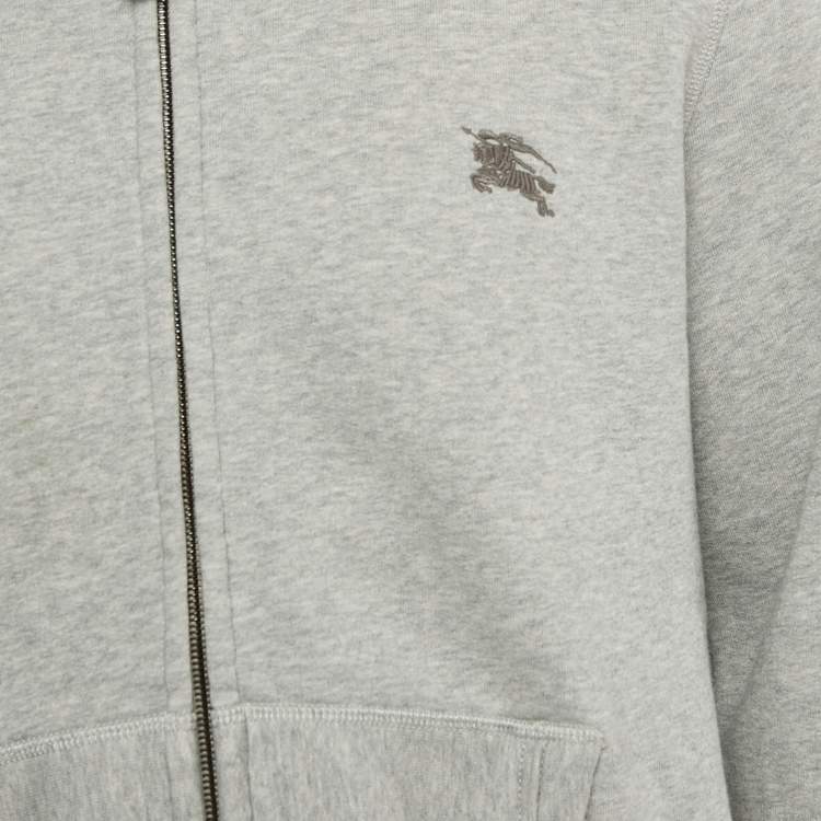 Pre Owned Burberry Brit Grey Cotton Zip-Up Hoodie XL
