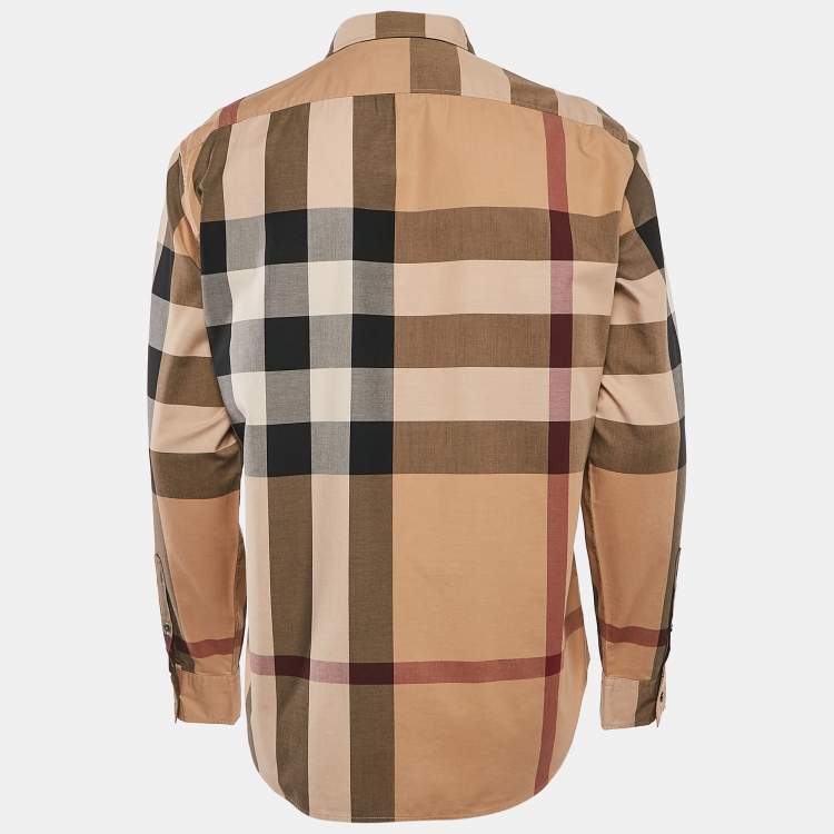 Pre Owned Burberry Brit Checks Cotton Long Sleeve Shirt L