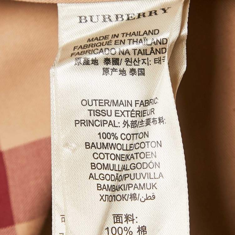 Pre Owned Burberry Brit Checks Cotton Long Sleeve Shirt L