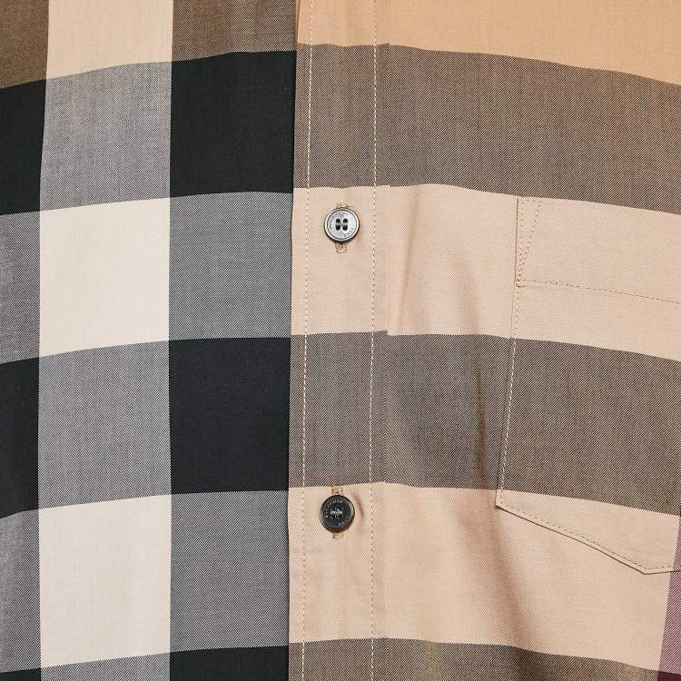 Pre Owned Burberry Brit Checks Cotton Long Sleeve Shirt L
