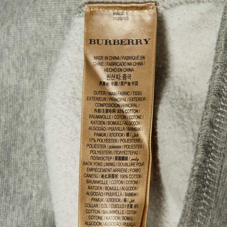 Pre Owned Burberry Brit Grey Cotton Zip-Up Jacket XS