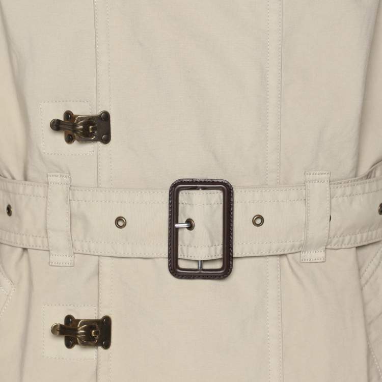 Pre Owned Burberry Britt Beige Polyamide Blend Belted Trench Coat M