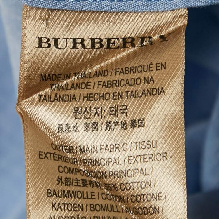 Pre Owned Burberry Brit Blue Cotton and Linen Button Down Shirt L