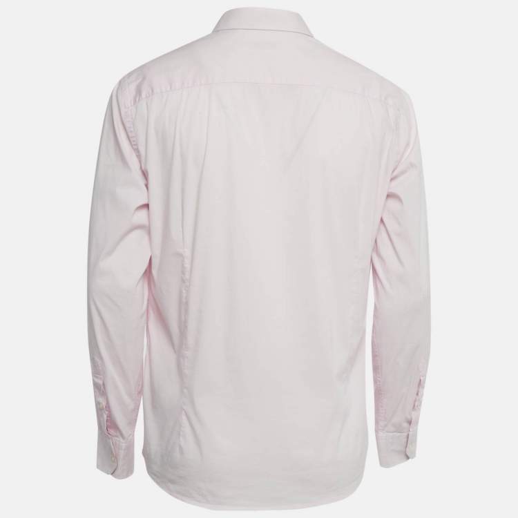 Pre Owned Burberry Brit Pink Logo Embroidered Cotton Shirt XL 