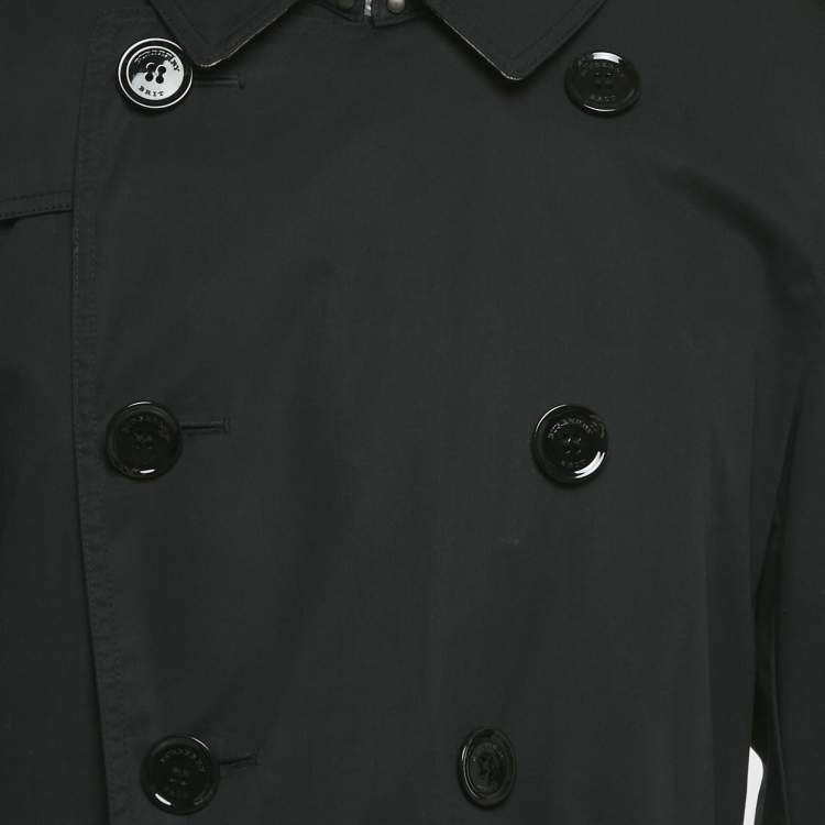Pre Owned Burberry Brit Black Double Breasted Trench Coat M
