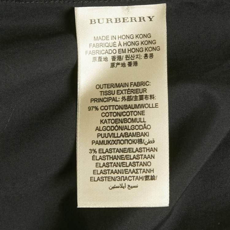 Pre Owned Burberry Brit Black Logo Embroidered Cotton Shirt XXL
