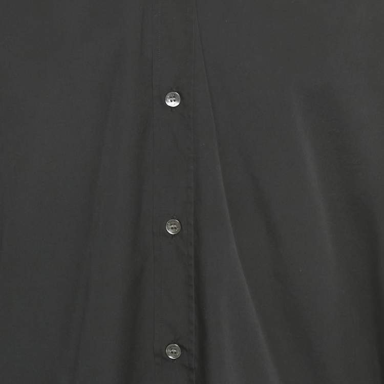 Pre Owned Burberry Brit Black Logo Embroidered Cotton Shirt XXL