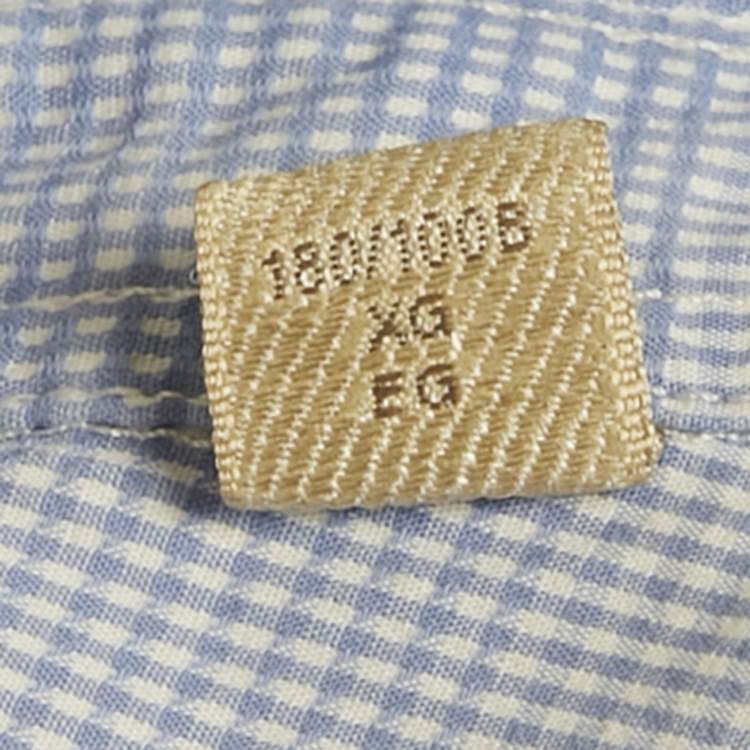 Pre Owned Burberry Brit Blue Checkered Cotton Full Sleeve Shirt XL 