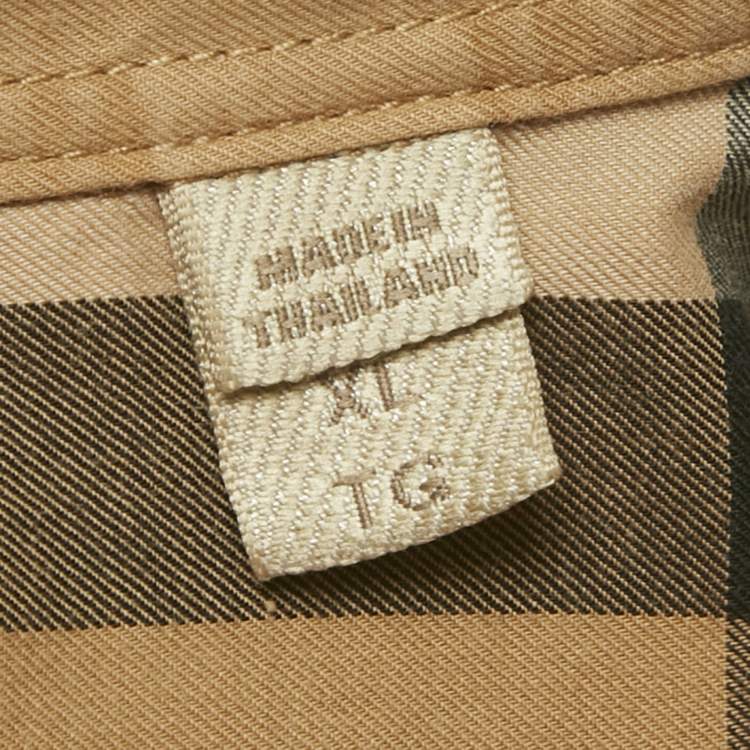 Pre Owned Burberry Brit Brown House Check Print Cotton Shirt XL