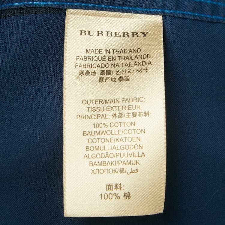 Pre Owned Burberry Brit Blue House Check Print Cotton Shirt XL