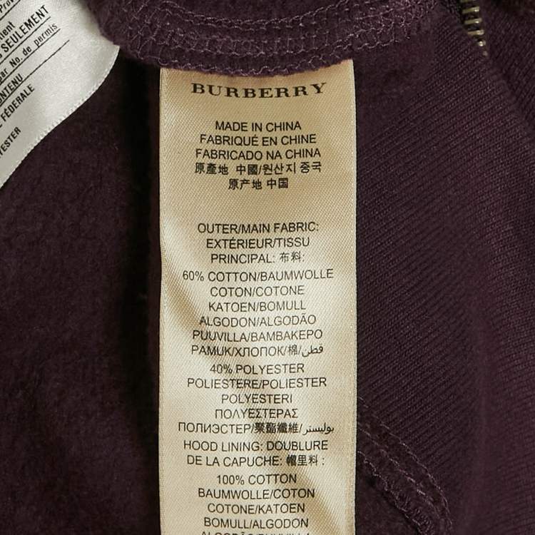 Pre Owned Burberry Brit Purple Cotton Knit Zip-Up Jacket M