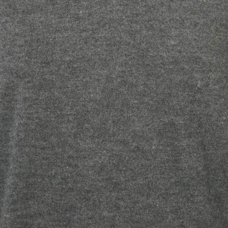 Pre Owned Burberry Brit Grey Wool Knit Elbow Patch Sweater M