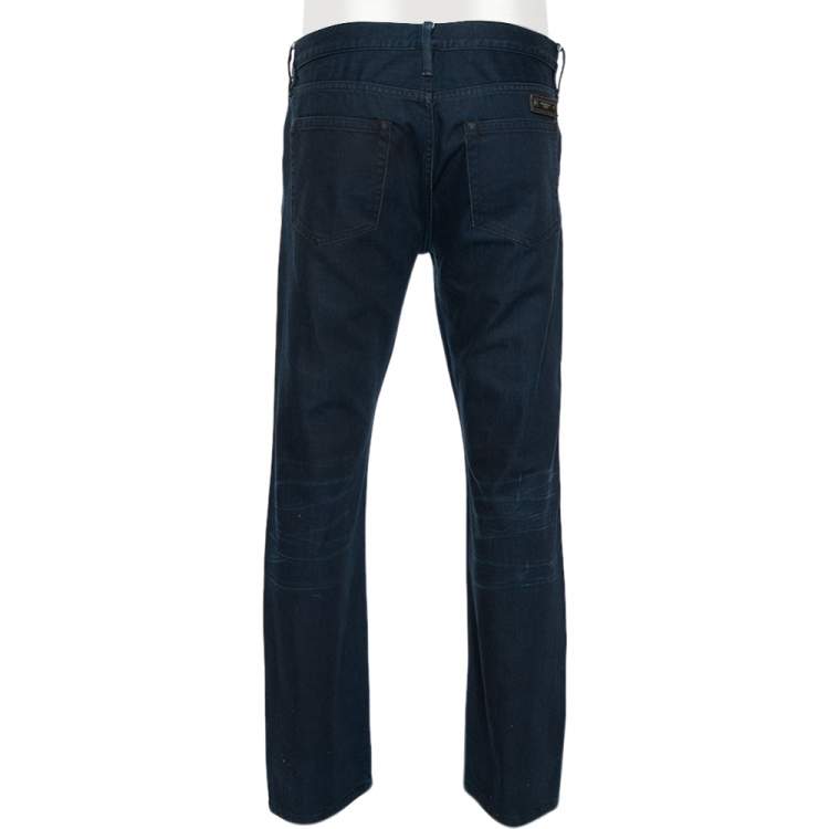 Pre Owned Burberry Brit Blue Denim Steadman Slim Fit Jeans XL 