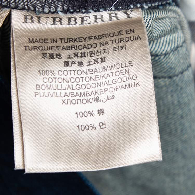 Pre Owned Burberry Brit Blue Denim Steadman Slim Fit Jeans XL 