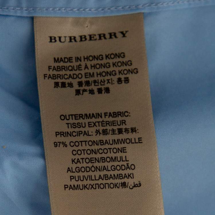 Pre Owned Burberry Brit Blue Cotton Long Sleeve Button Front Shirt M