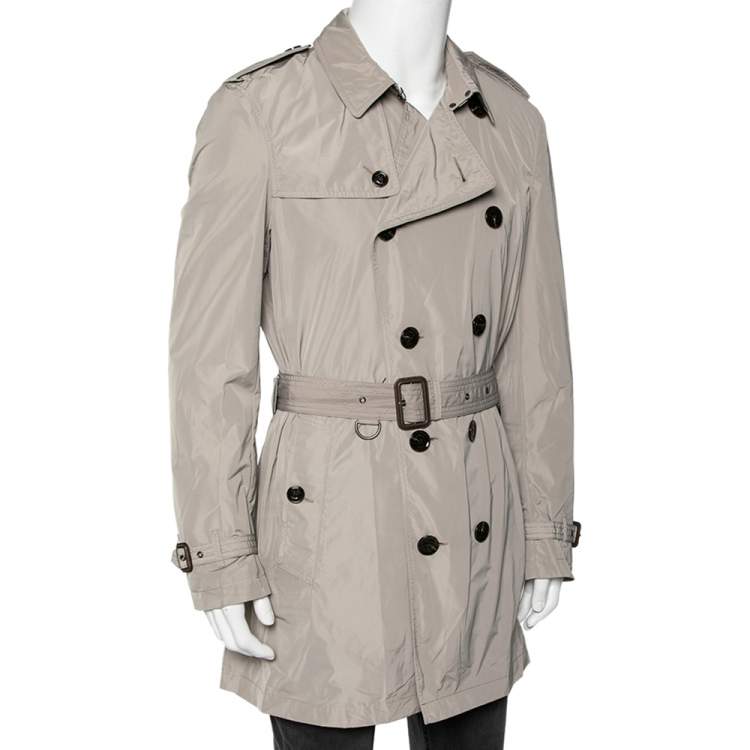 Burberry Beige Synthetic Double Breasted Belted Trench Brit | TLC