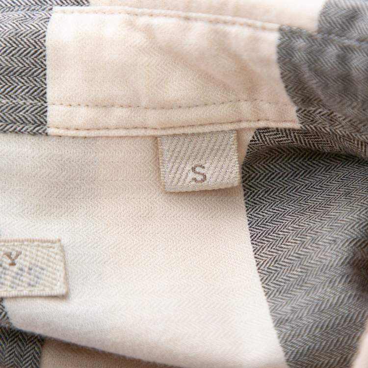 Pre Owned Burberry Brit Beige Checked Cotton Button Front Shirt S
