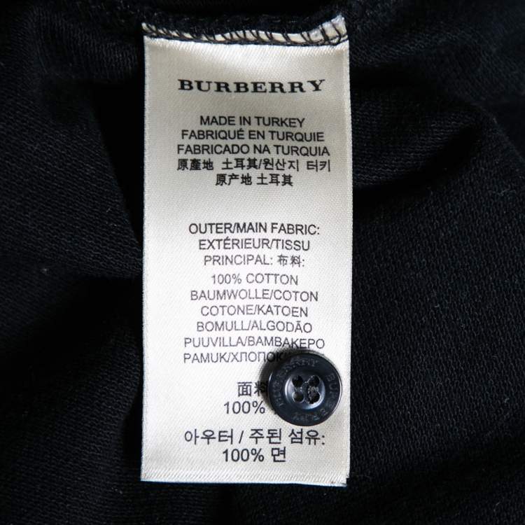 Pre Owned Burberry Brit Black Cotton Pique Short Sleeve Polo T-Shirt S