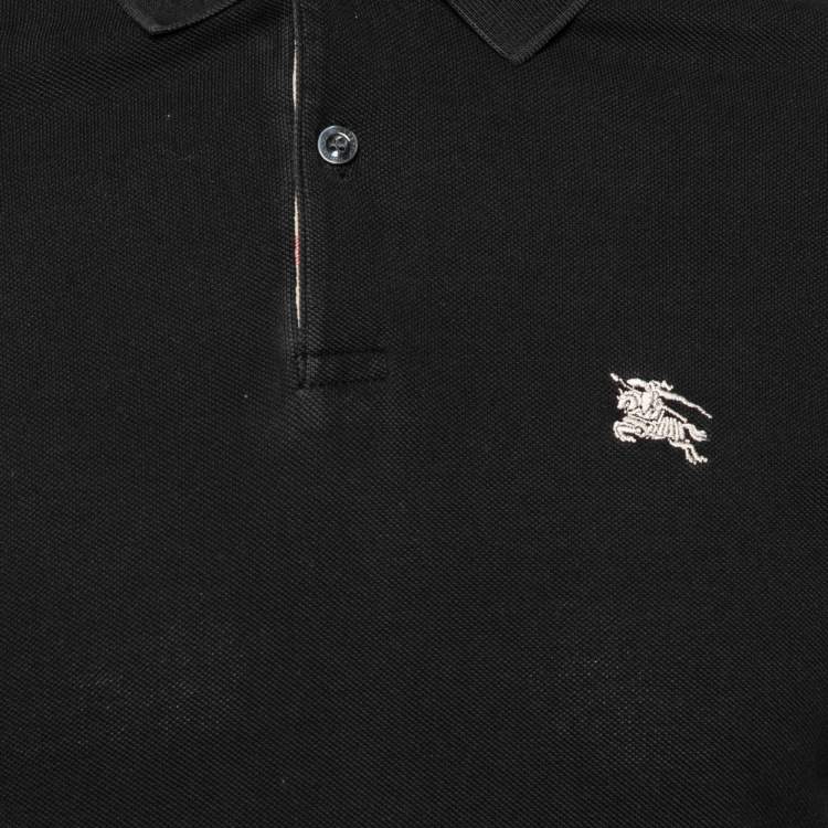 Pre Owned Burberry Brit Black Cotton Pique Short Sleeve Polo T-Shirt M
