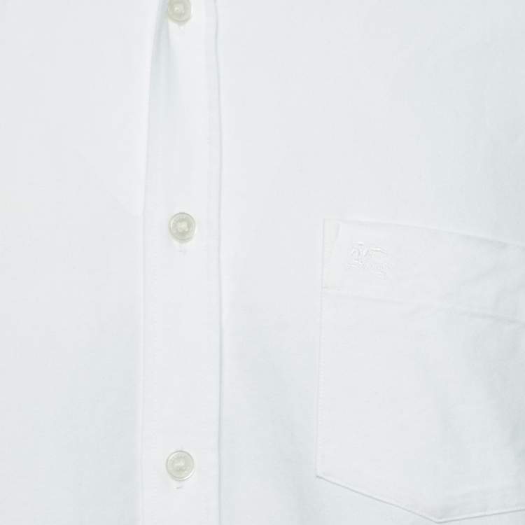Pre Owned Burberry Brit White Cotton Pocketed Button Front Shirt XL