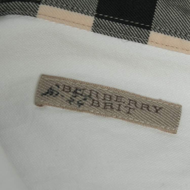 Pre Owned Burberry Brit White Cotton Pocketed Button Front Shirt XL