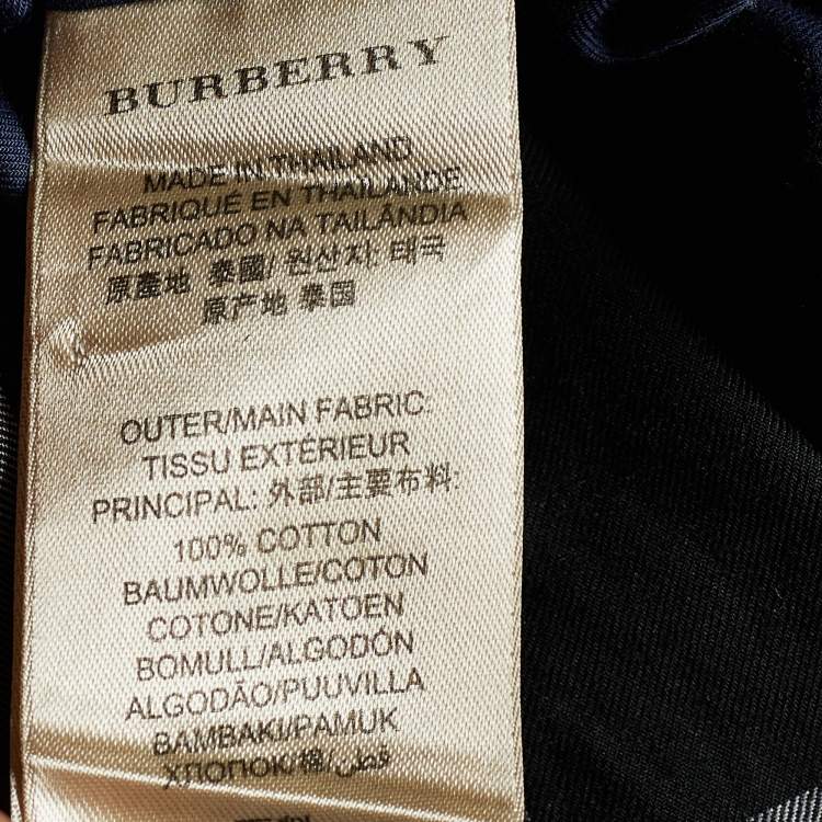 Pre Owned Burberry Brit Blue Checked Cotton Button Down Shirt XXXL