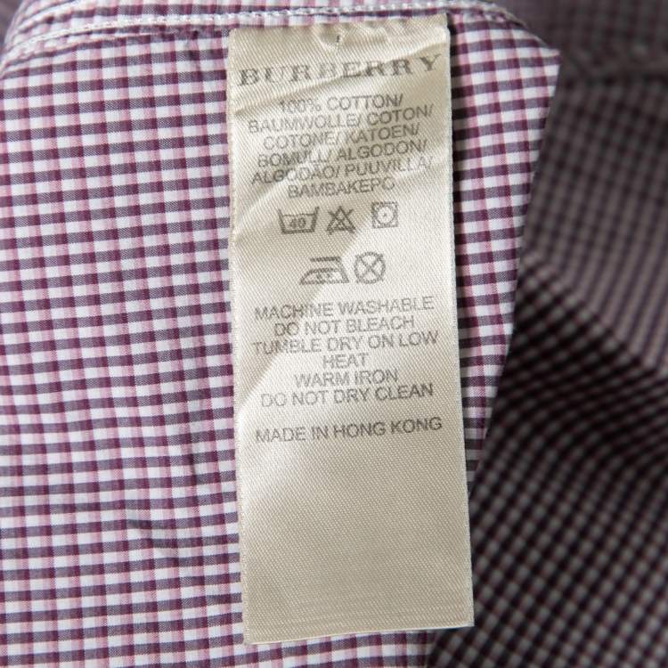 Pre Owned Burberry Brit Red Checkered Pattern Cotton Button Front Shirt XXL