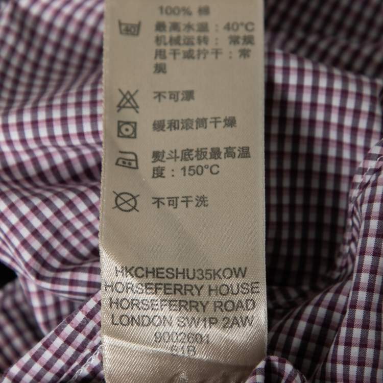Pre Owned Burberry Brit Red Checkered Pattern Cotton Button Front Shirt XXL