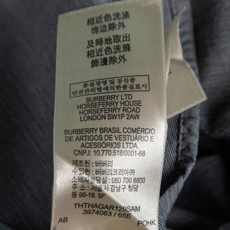 Pre Owned Burberry Brit Grey Cotton Button-Front Shirt L