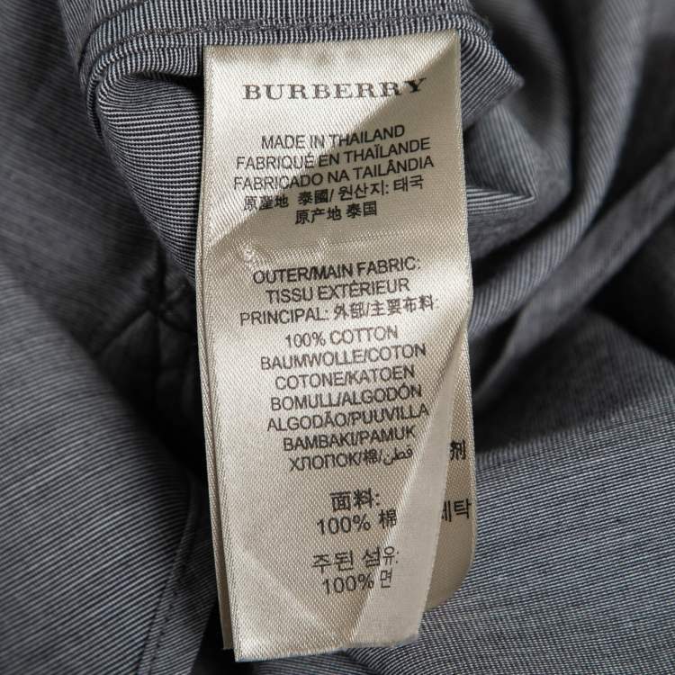 Pre Owned Burberry Brit Grey Cotton Button-Front Shirt L