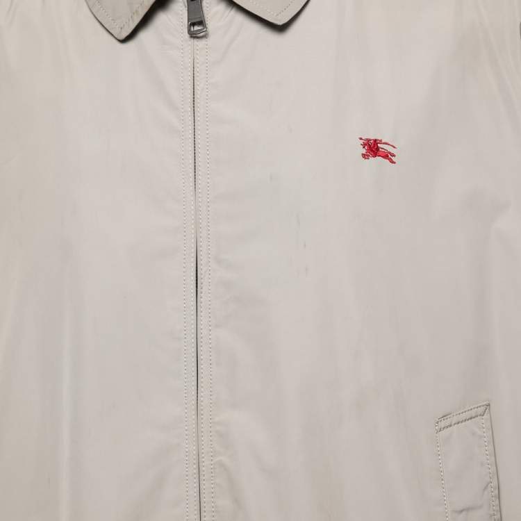 Pre Owned Burberry Brit Beige Synthetic Zip Front Jacket XXL