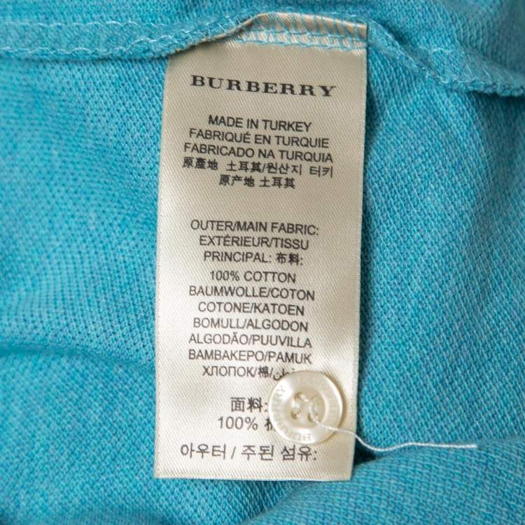 Pre Owned Burberry Brit Blue Cotton Pique Polo T-Shirt S