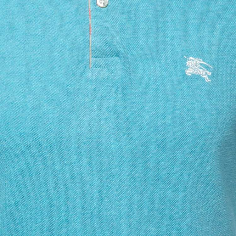 Pre Owned Burberry Brit Blue Cotton Pique Polo T-Shirt S