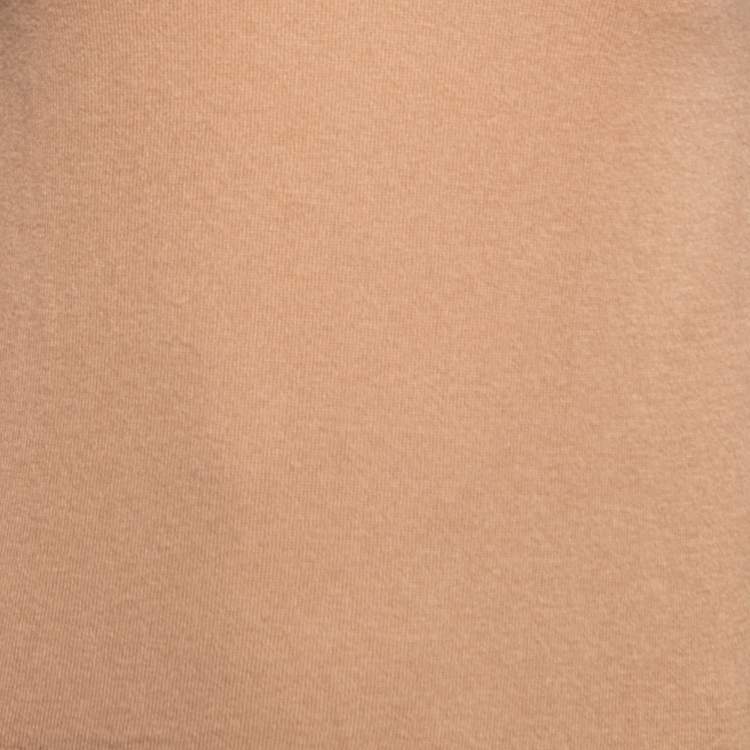Pre Owned Burberry Brit Beige Knit Horseferry Check Shoulder Detail Crew Neck Sweatshirt XS