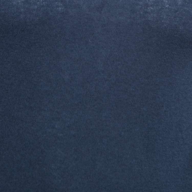 Pre Owned Burberry Brit Navy Blue Knit Horseferry Check Shoulder Detail Crew Neck Sweatshirt XS