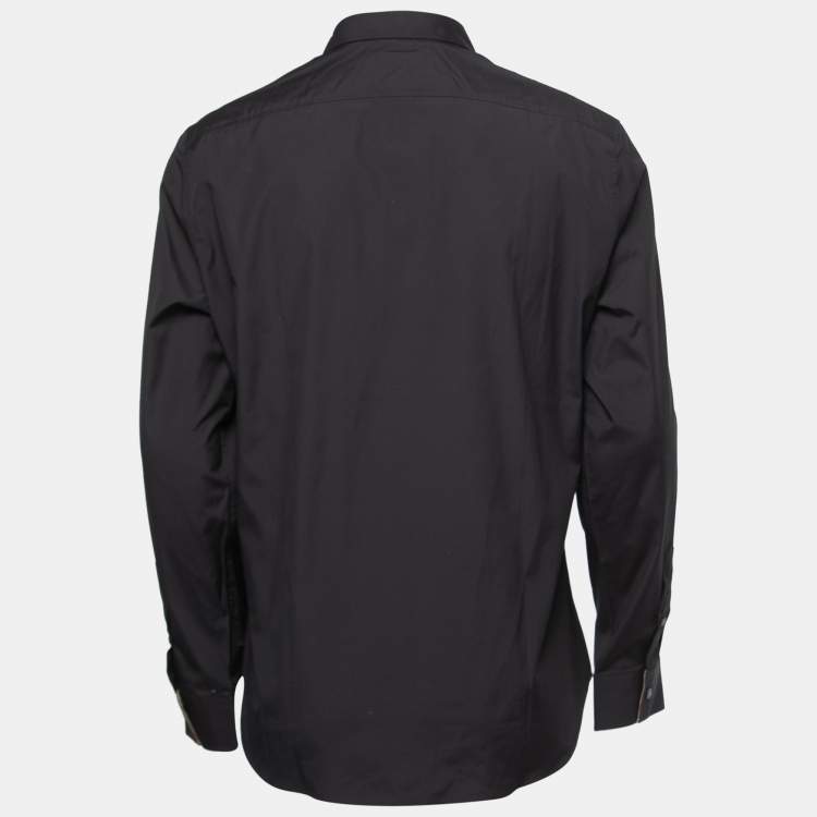 Pre Owned Burberry Brit Black Stretch Cotton Button Front Shirt L