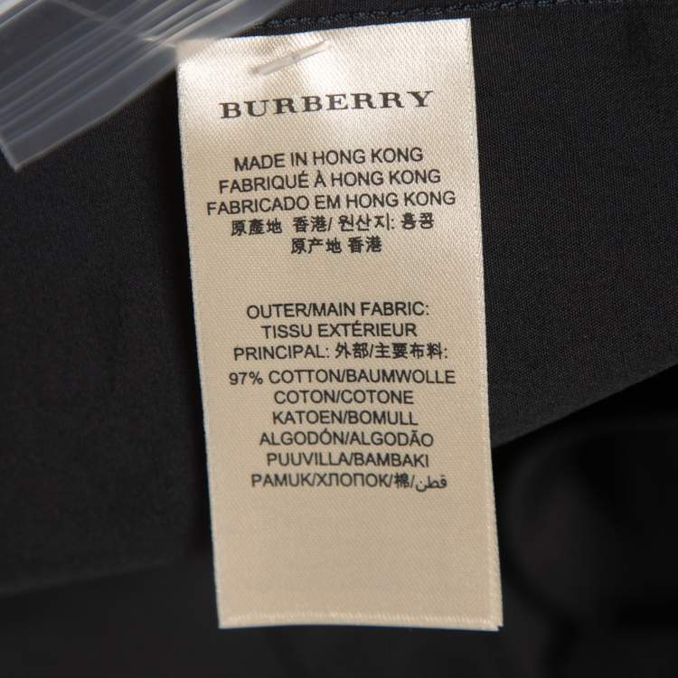 Pre Owned Burberry Brit Black Stretch Cotton Button Front Shirt L