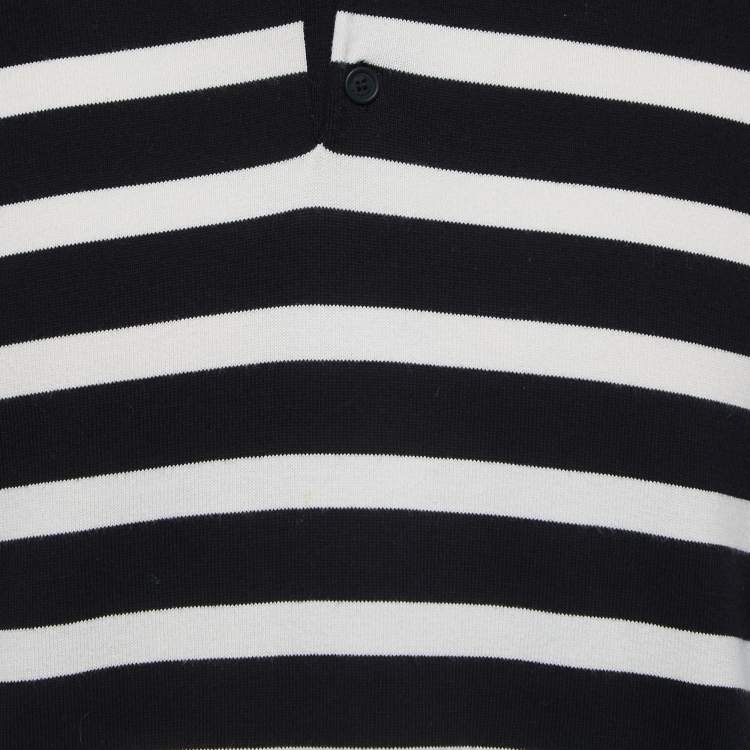 Pre Owned Burberry Brit Black Striped Knit Polo T-Shirt L
