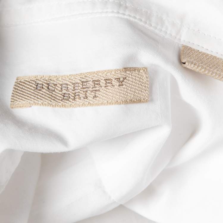 Pre Owned Burberry Brit White Patterned Cotton Button Front Shirt M
