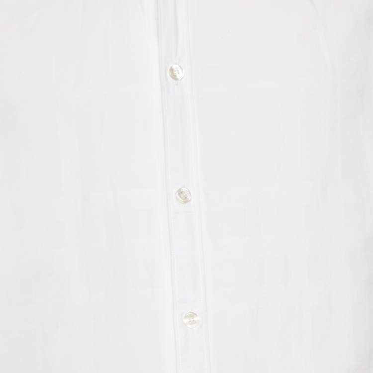 Pre Owned Burberry Brit White Patterned Cotton Button Front Shirt M