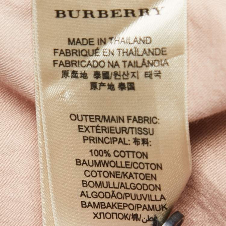 Pre Owned Burberry Brit Beige Checked Button Front Half Sleeve Shirt L