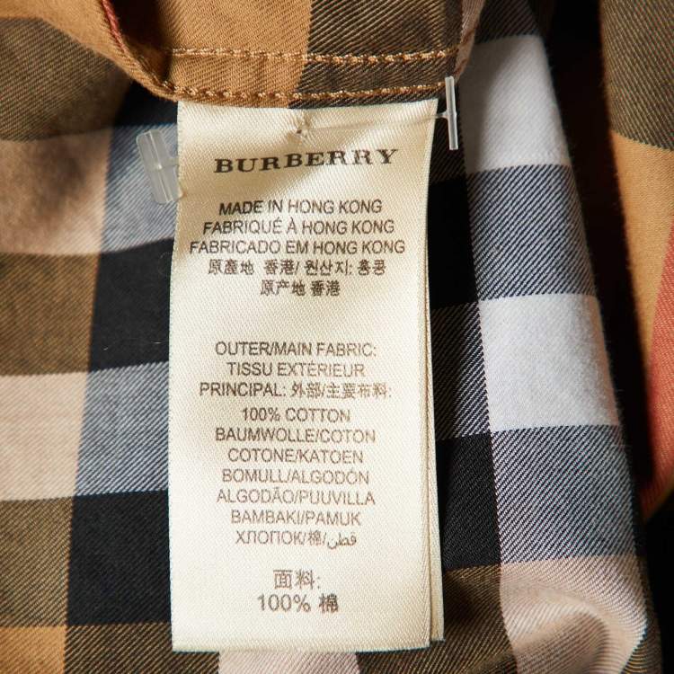 Pre Owned Burberry Brit Beige Nova Check Cotton Button Front Shirt L